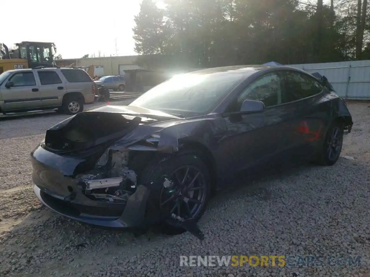 2 Photograph of a damaged car 5YJ3E1EA7MF092852 TESLA MODEL 3 2021