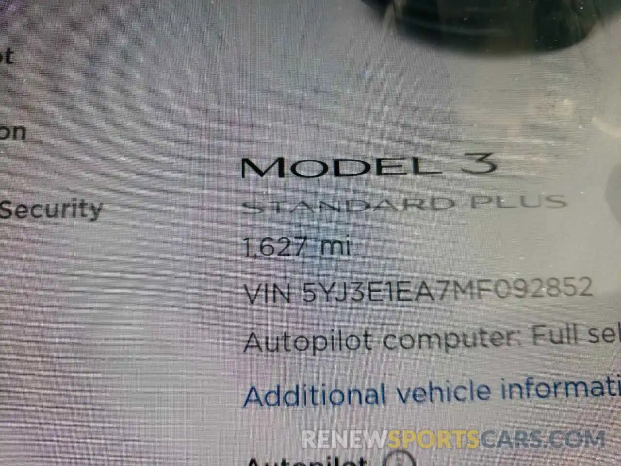 8 Фотография поврежденного автомобиля 5YJ3E1EA7MF092852 TESLA MODEL 3 2021