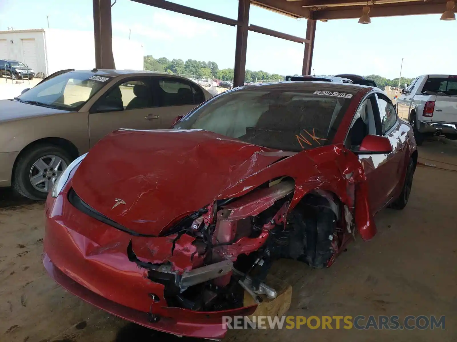 2 Photograph of a damaged car 5YJ3E1EA7MF857669 TESLA MODEL 3 2021