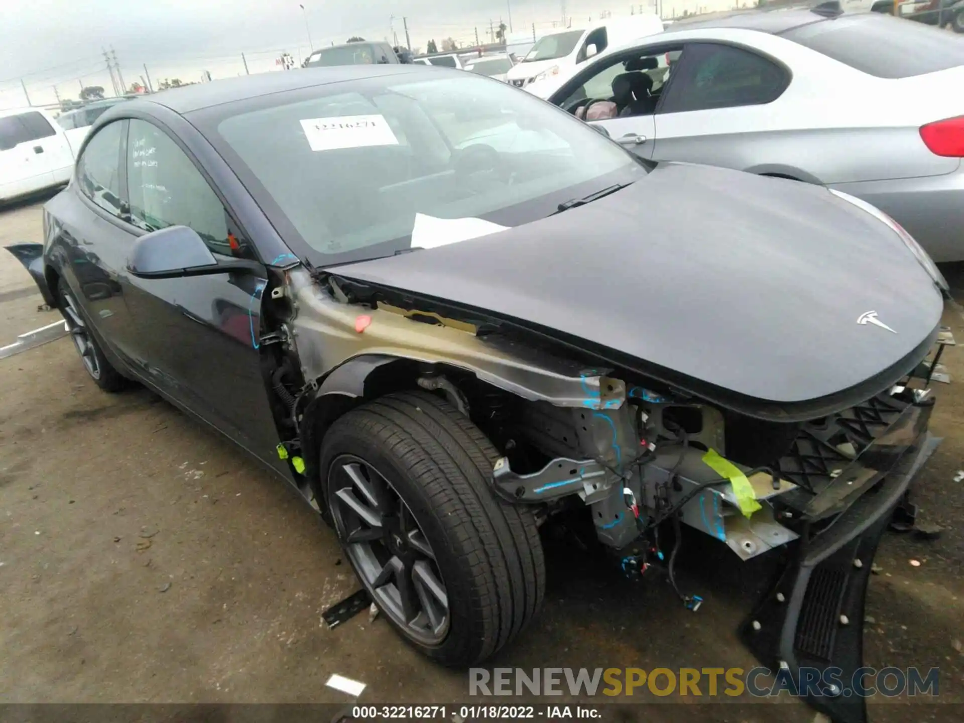 1 Photograph of a damaged car 5YJ3E1EA7MF866940 TESLA MODEL 3 2021