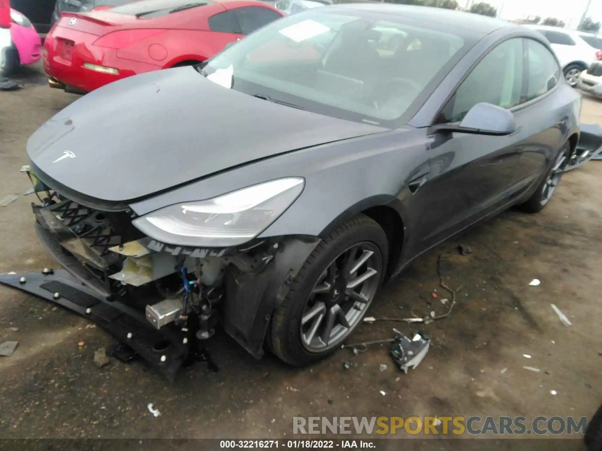 2 Photograph of a damaged car 5YJ3E1EA7MF866940 TESLA MODEL 3 2021