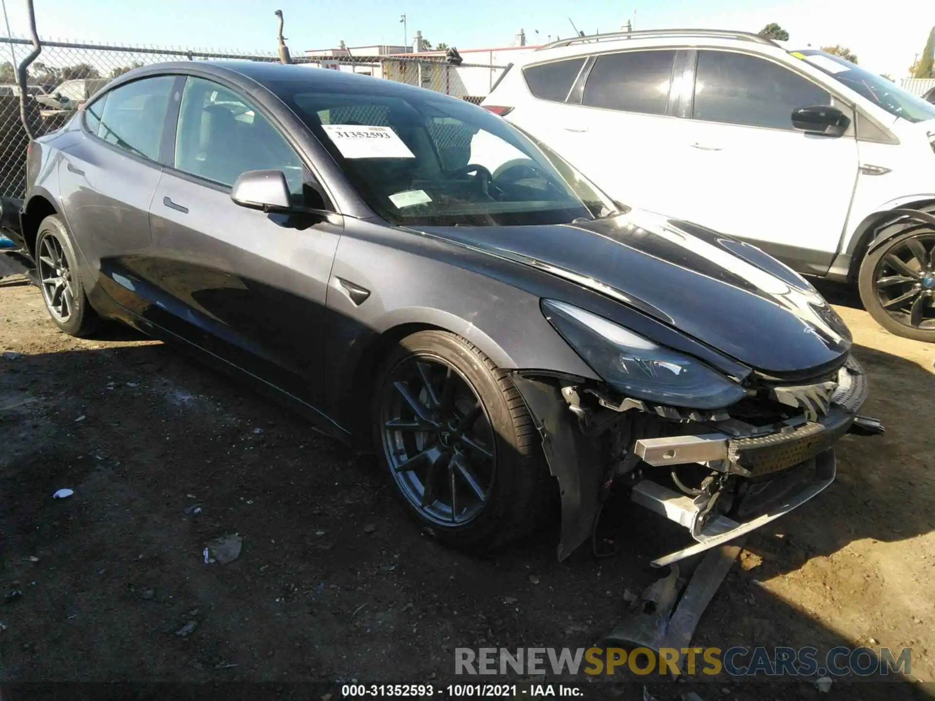 1 Photograph of a damaged car 5YJ3E1EA7MF876013 TESLA MODEL 3 2021