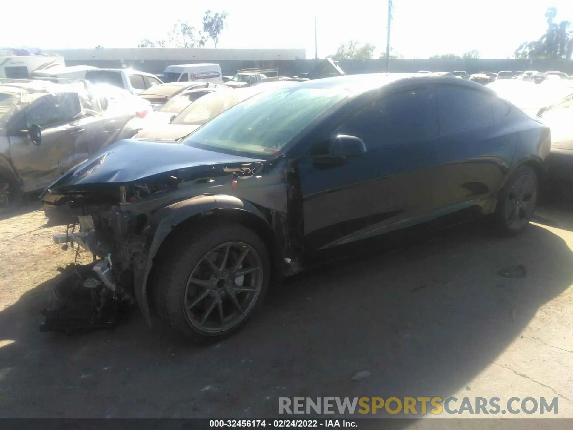 2 Photograph of a damaged car 5YJ3E1EA7MF877145 TESLA MODEL 3 2021