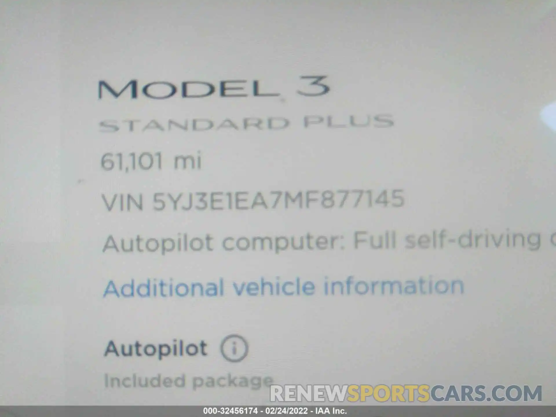 7 Photograph of a damaged car 5YJ3E1EA7MF877145 TESLA MODEL 3 2021