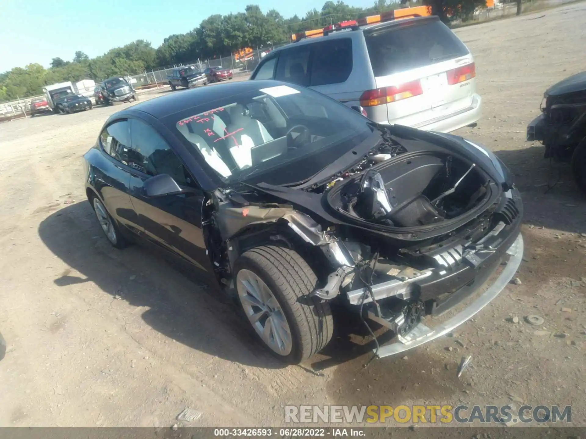 1 Photograph of a damaged car 5YJ3E1EA7MF922116 TESLA MODEL 3 2021