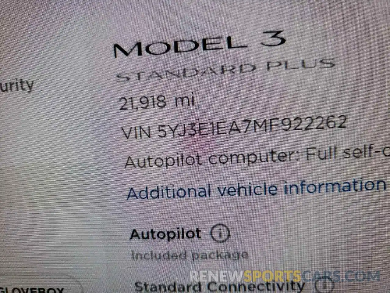 8 Photograph of a damaged car 5YJ3E1EA7MF922262 TESLA MODEL 3 2021