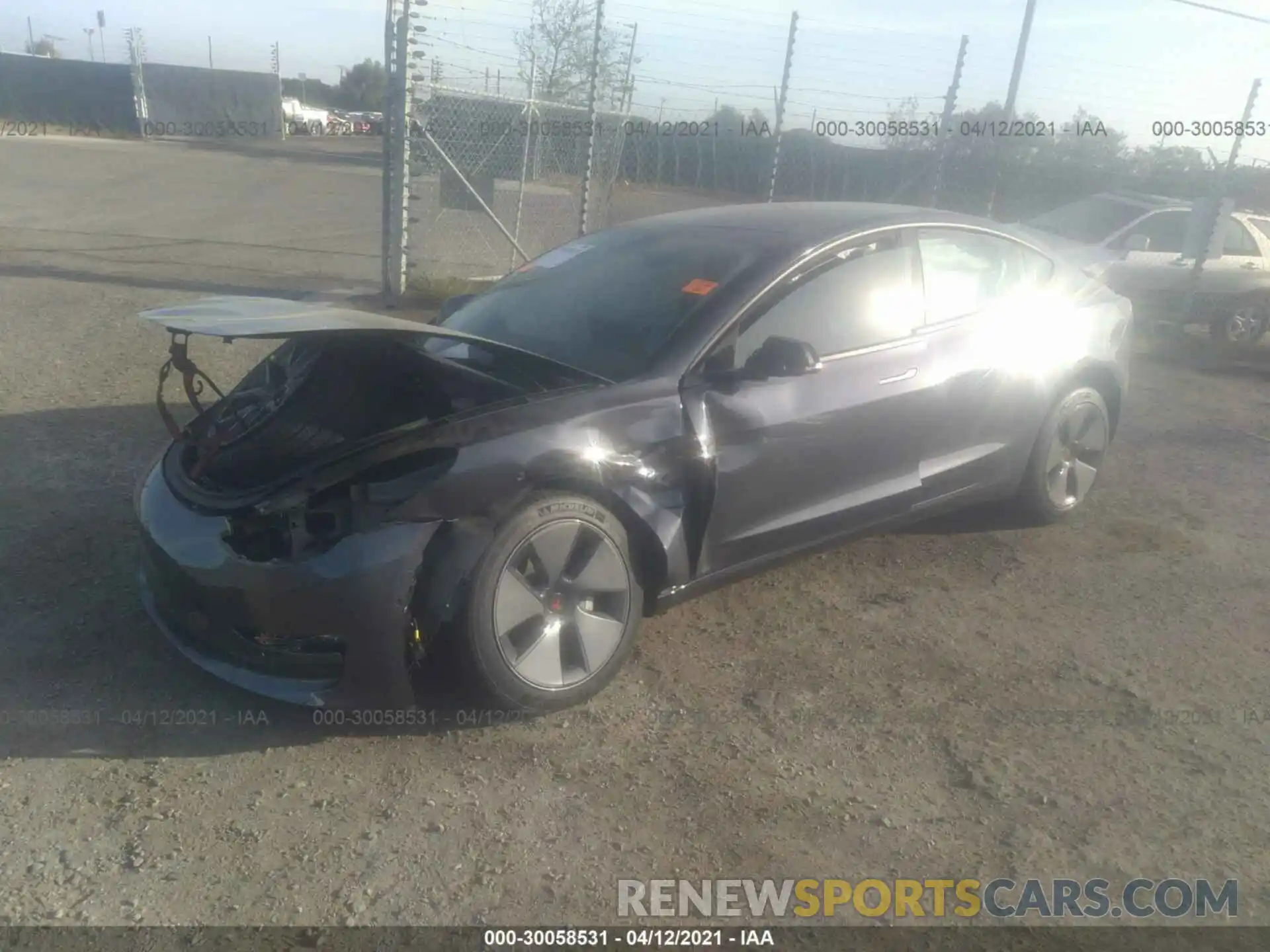 2 Photograph of a damaged car 5YJ3E1EA7MF923072 TESLA MODEL 3 2021