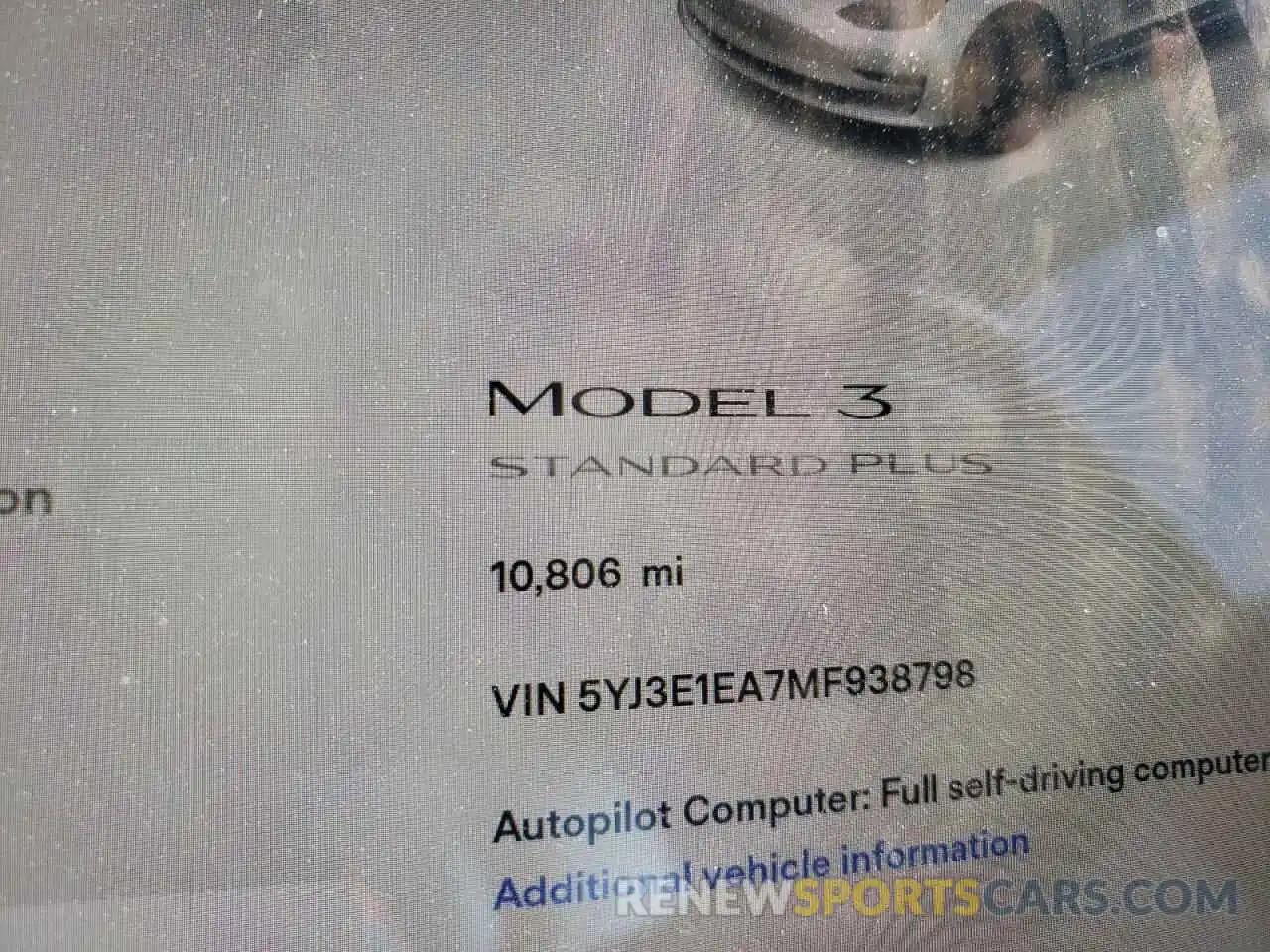 8 Фотография поврежденного автомобиля 5YJ3E1EA7MF938798 TESLA MODEL 3 2021