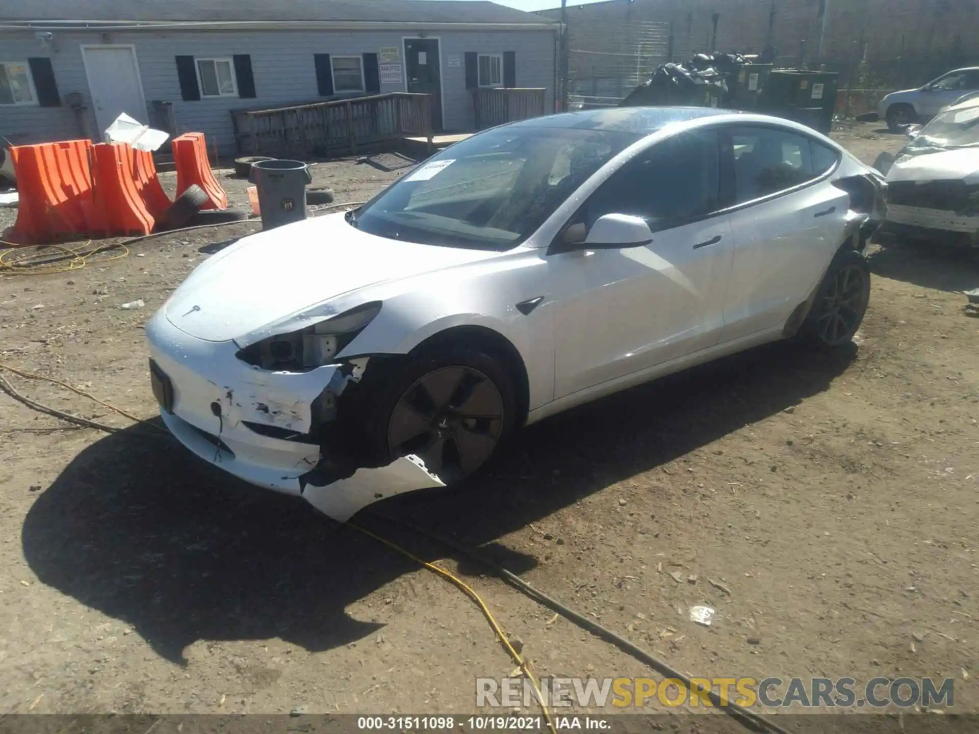 2 Photograph of a damaged car 5YJ3E1EA7MF961269 TESLA MODEL 3 2021