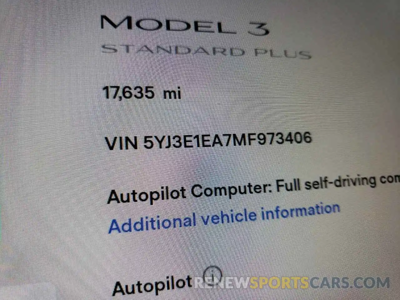 8 Фотография поврежденного автомобиля 5YJ3E1EA7MF973406 TESLA MODEL 3 2021