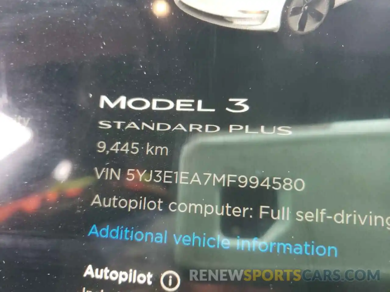 8 Фотография поврежденного автомобиля 5YJ3E1EA7MF994580 TESLA MODEL 3 2021