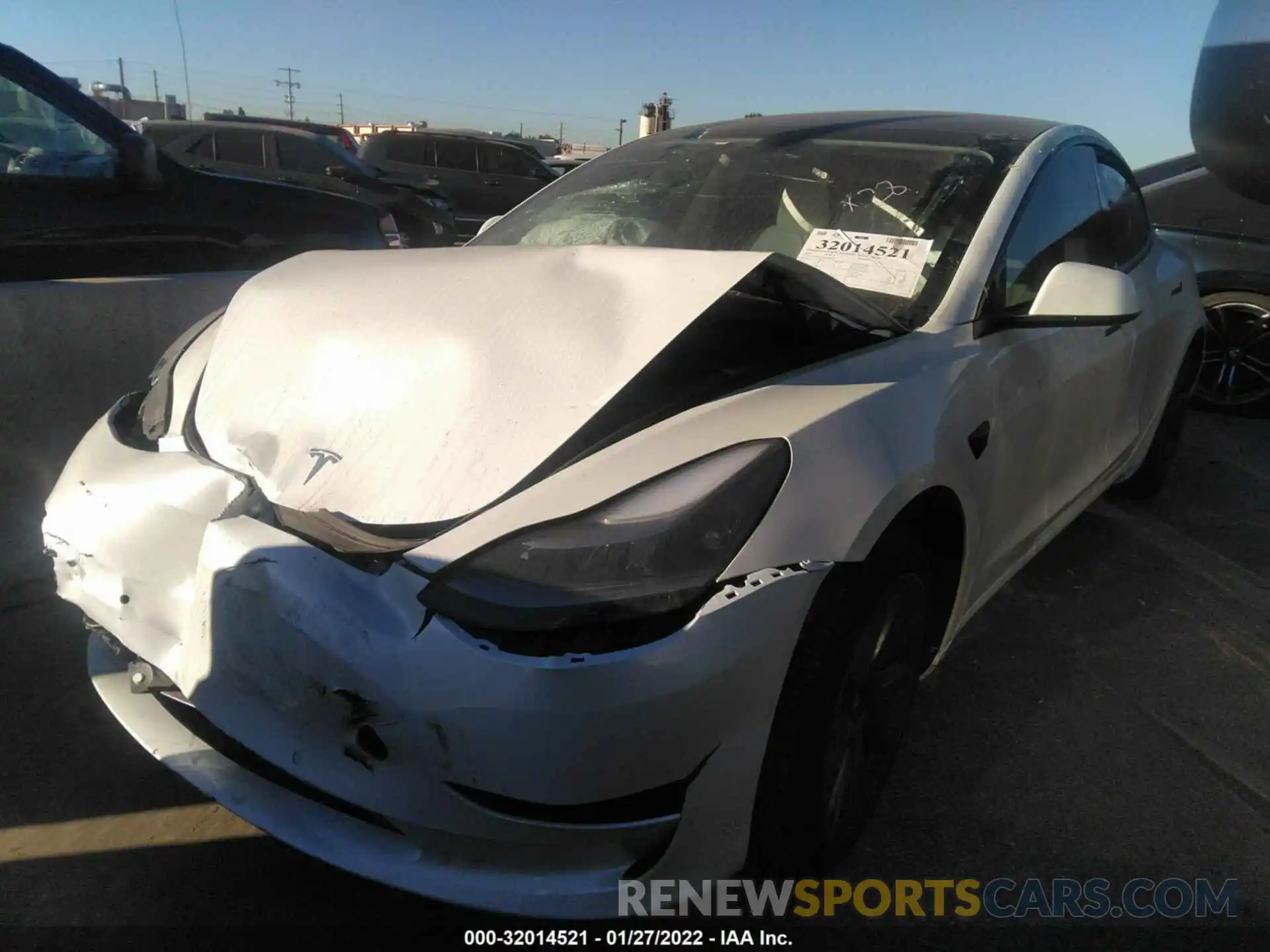 2 Photograph of a damaged car 5YJ3E1EA8MF000700 TESLA MODEL 3 2021