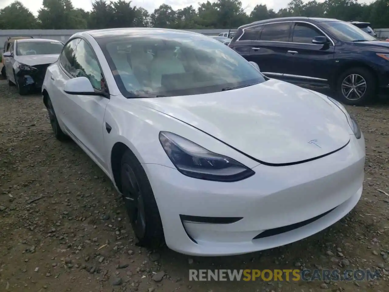 1 Photograph of a damaged car 5YJ3E1EA8MF025371 TESLA MODEL 3 2021