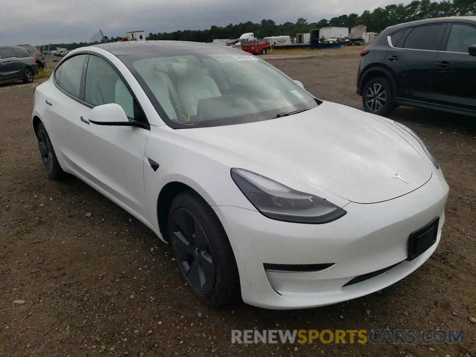 1 Photograph of a damaged car 5YJ3E1EA8MF030036 TESLA MODEL 3 2021