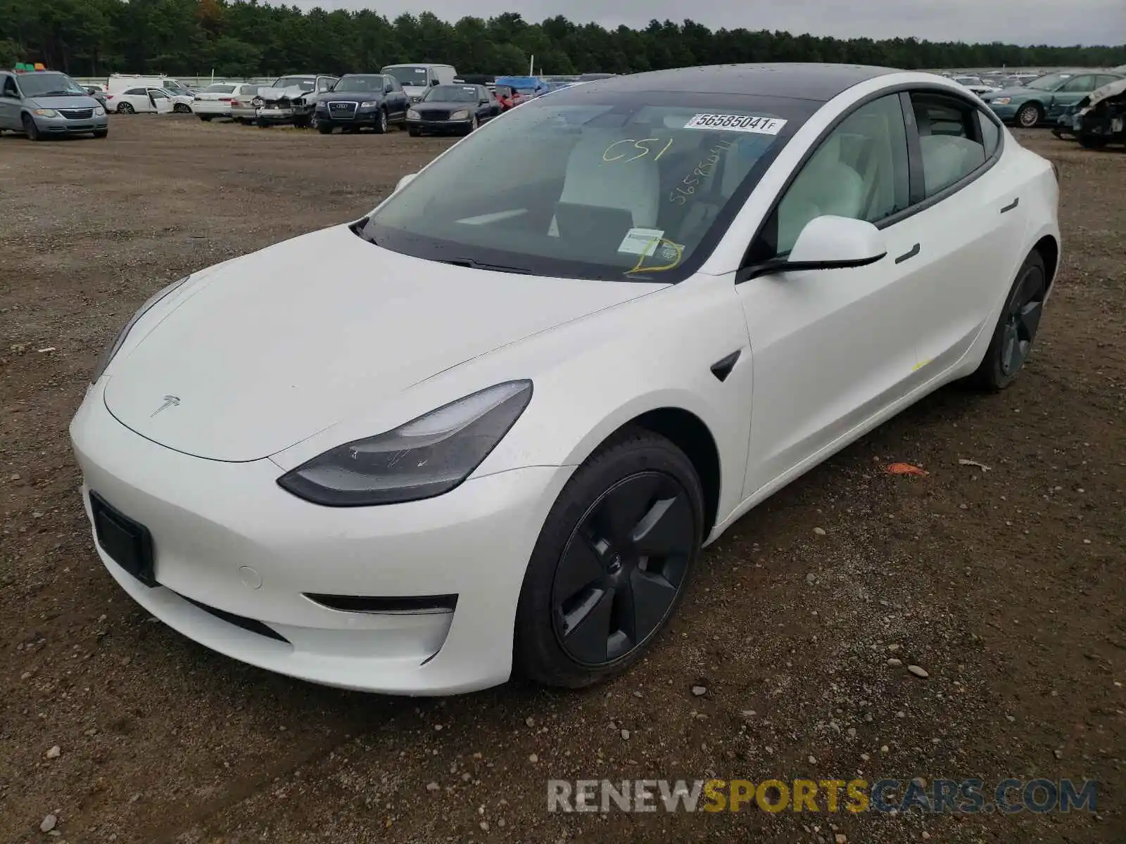 2 Photograph of a damaged car 5YJ3E1EA8MF030036 TESLA MODEL 3 2021