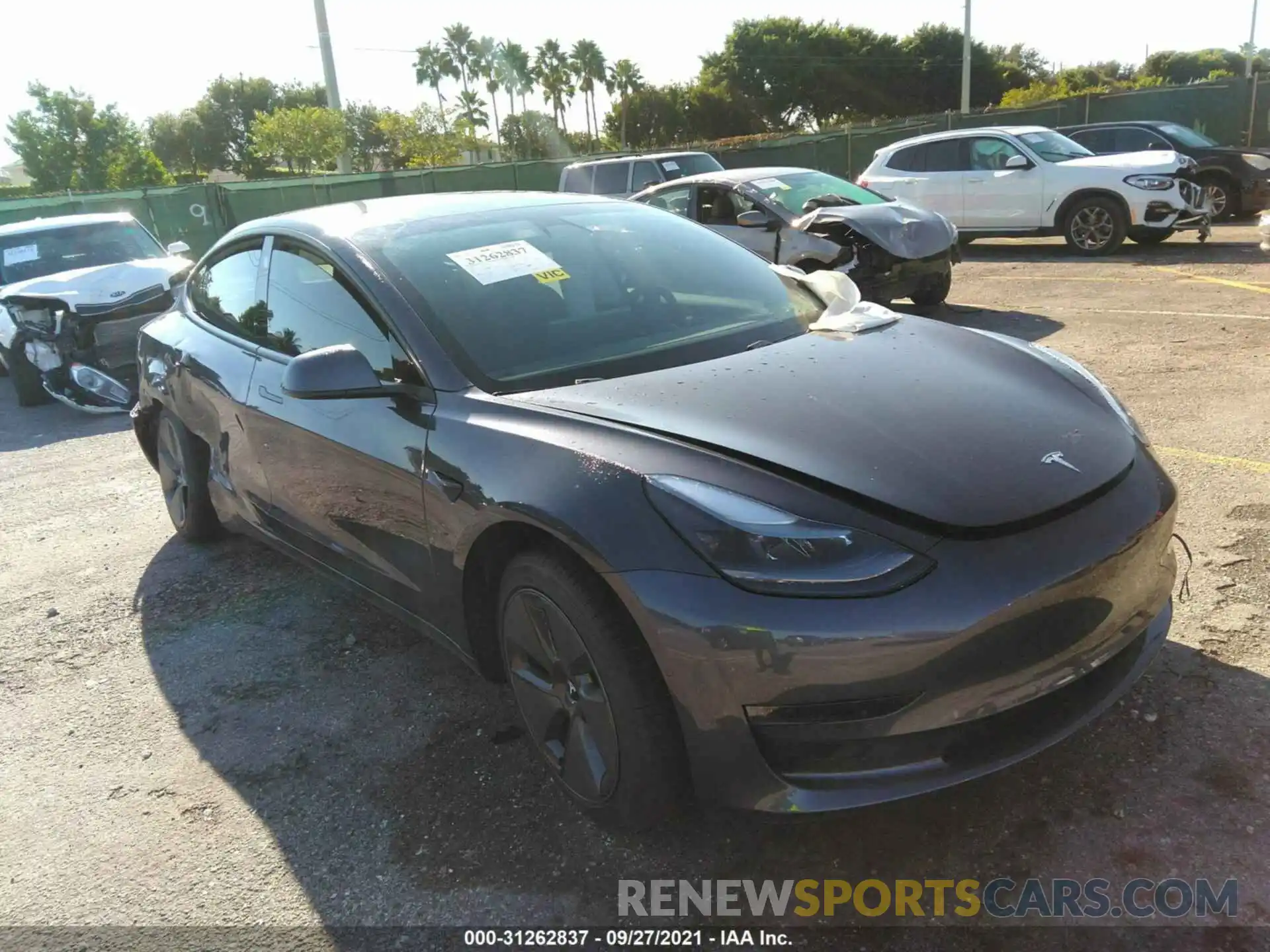 1 Photograph of a damaged car 5YJ3E1EA8MF030456 TESLA MODEL 3 2021