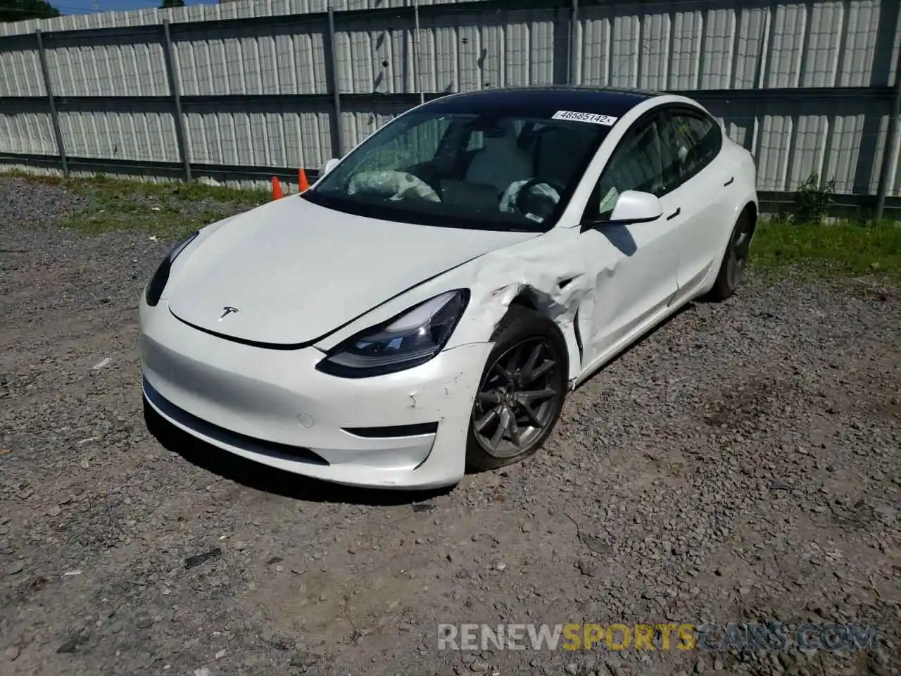 2 Photograph of a damaged car 5YJ3E1EA8MF047242 TESLA MODEL 3 2021