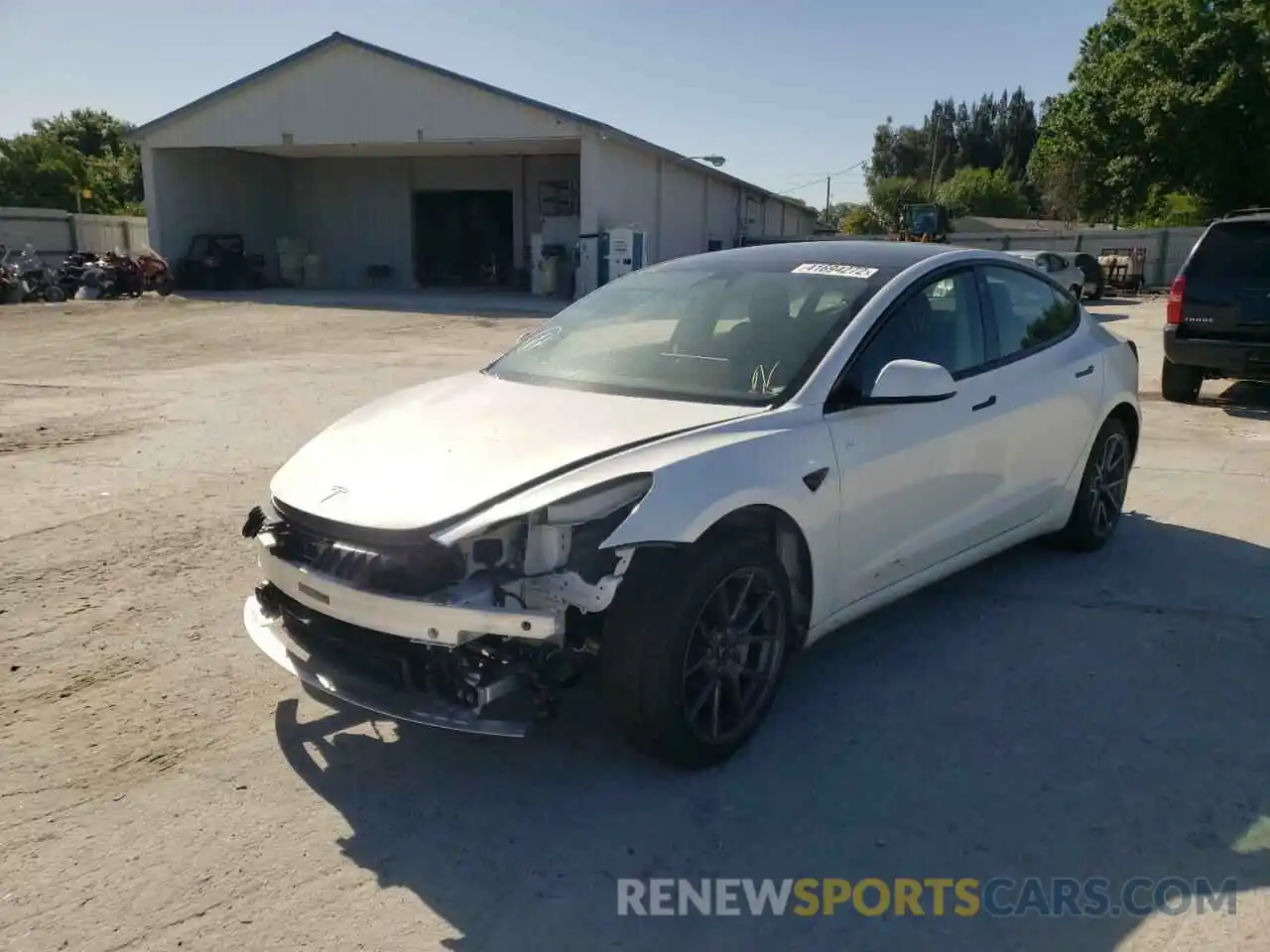 2 Photograph of a damaged car 5YJ3E1EA8MF052277 TESLA MODEL 3 2021