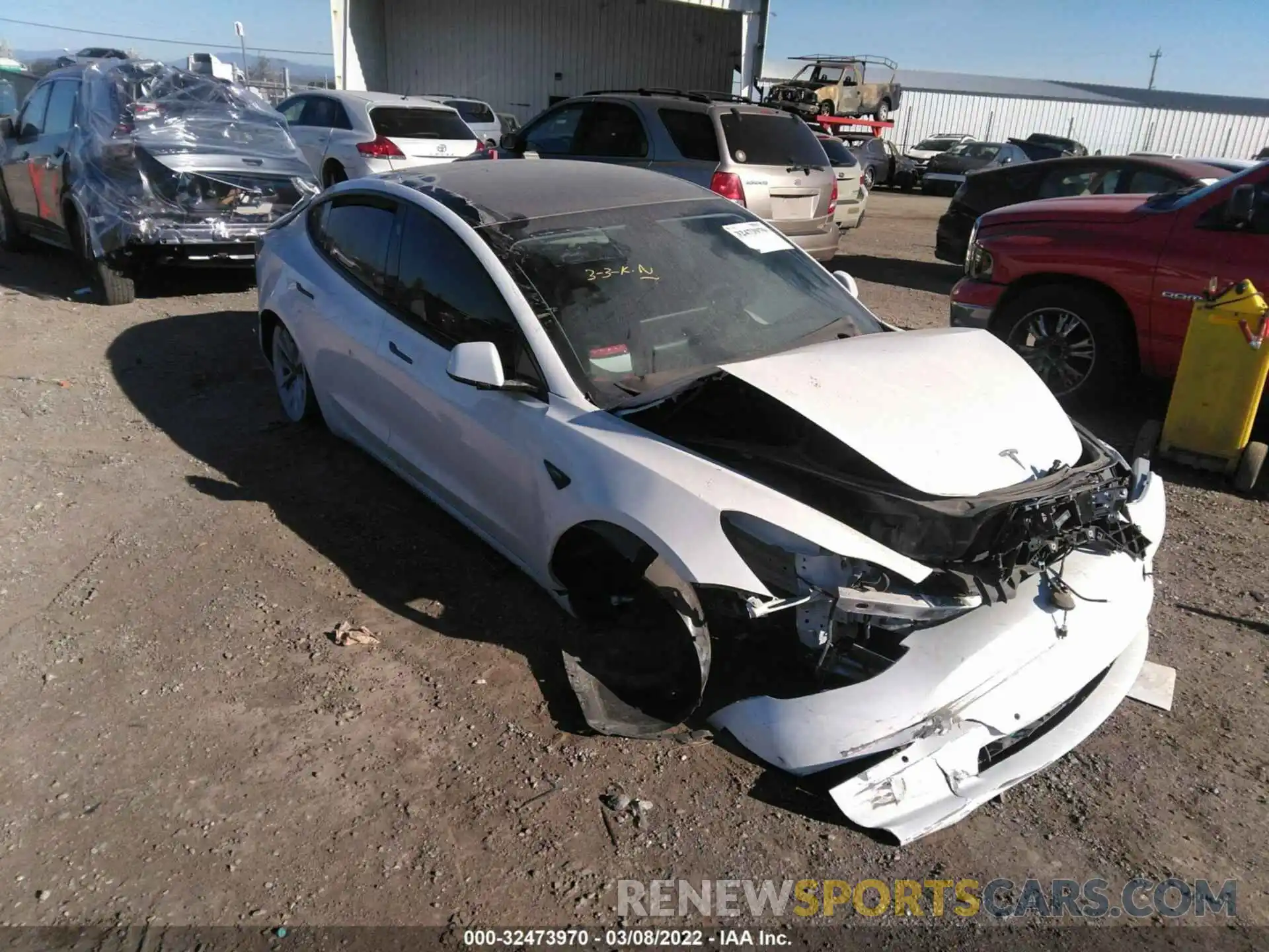 1 Photograph of a damaged car 5YJ3E1EA8MF073887 TESLA MODEL 3 2021