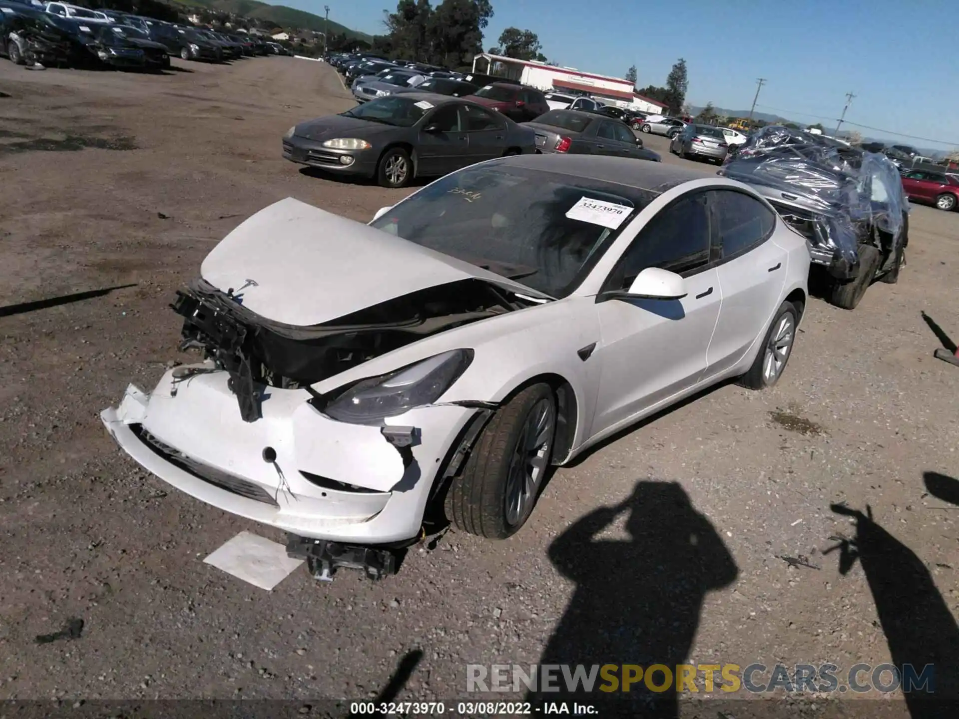 2 Photograph of a damaged car 5YJ3E1EA8MF073887 TESLA MODEL 3 2021