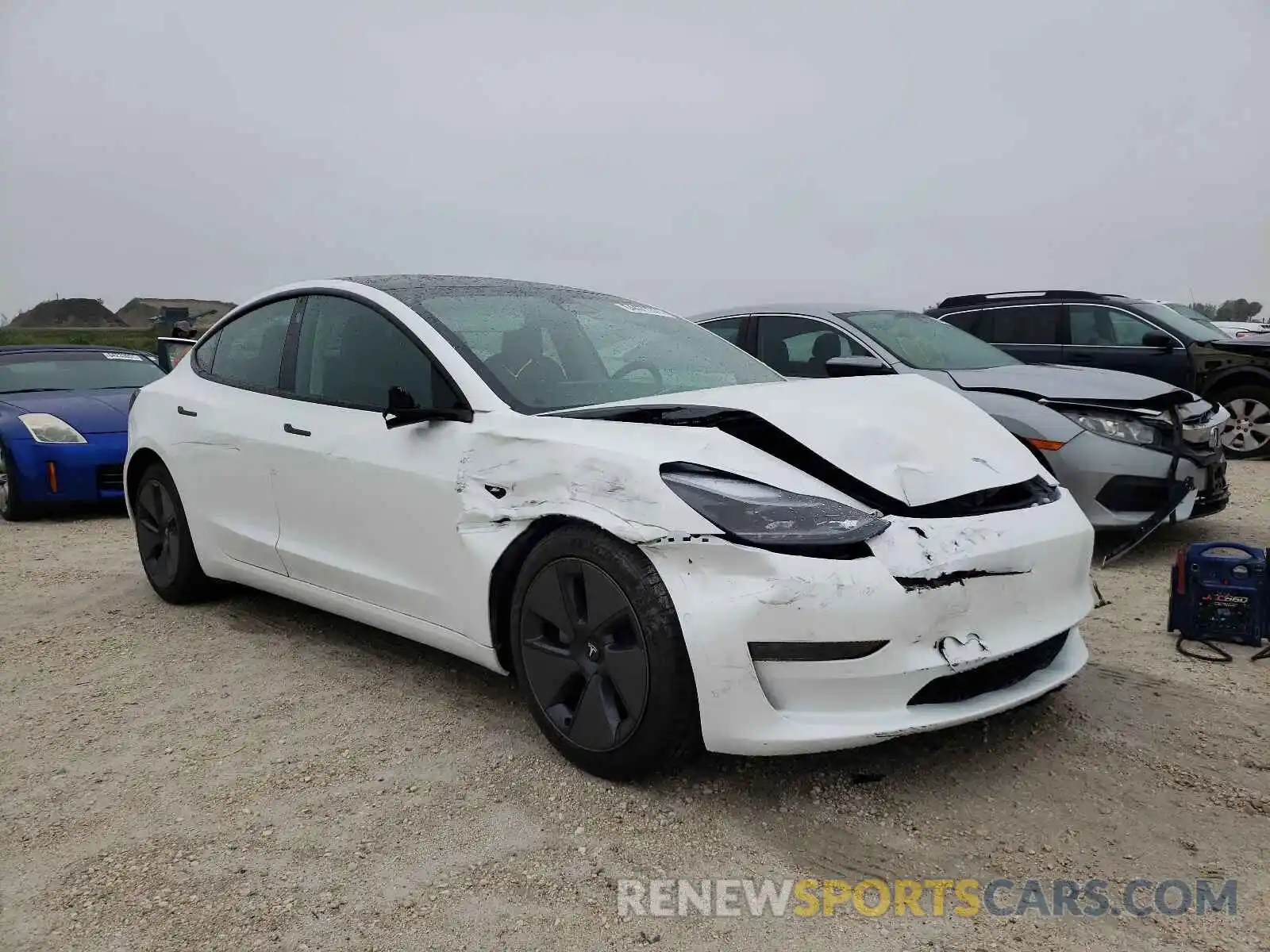 1 Photograph of a damaged car 5YJ3E1EA8MF077793 TESLA MODEL 3 2021