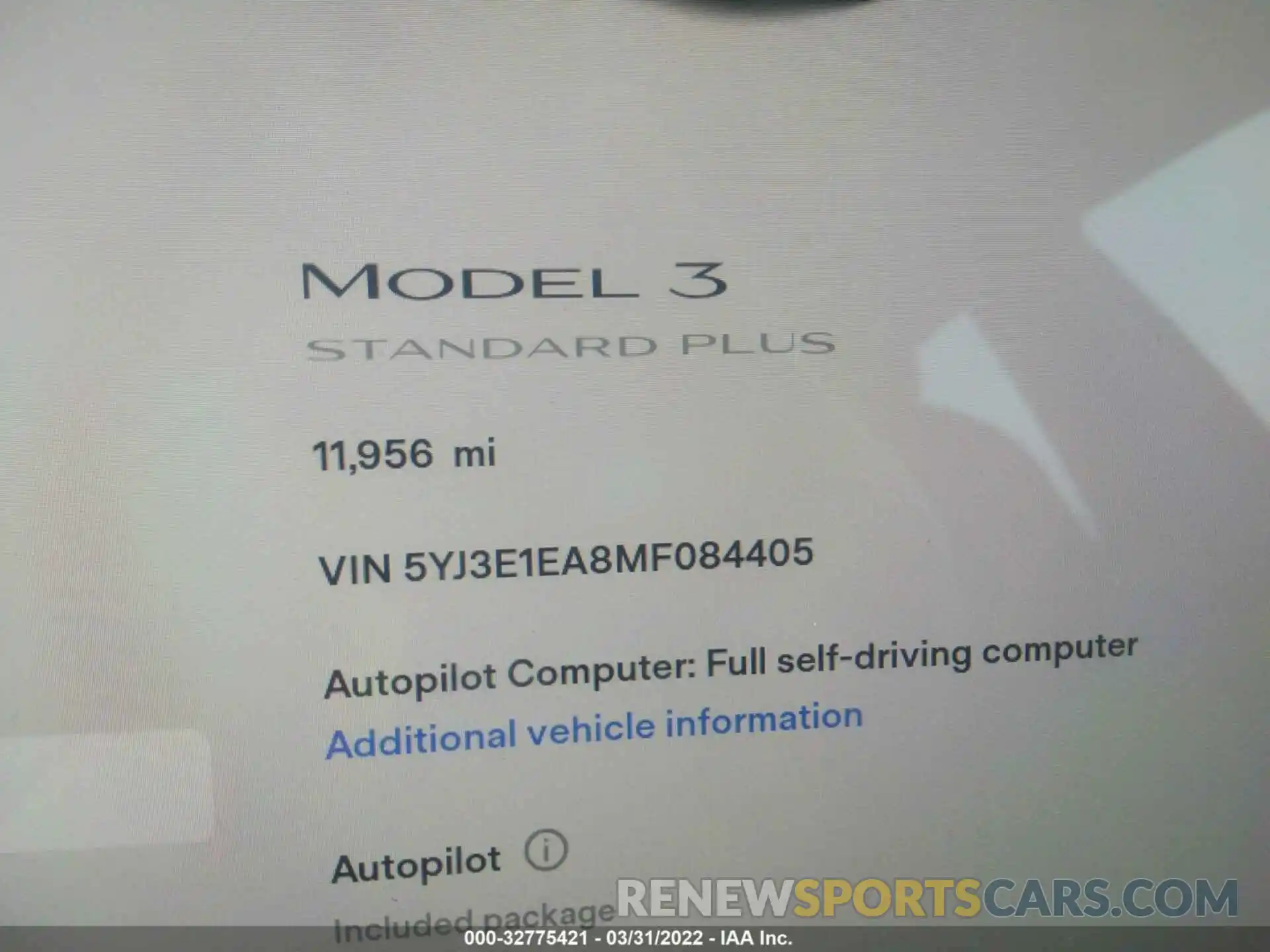 7 Photograph of a damaged car 5YJ3E1EA8MF084405 TESLA MODEL 3 2021