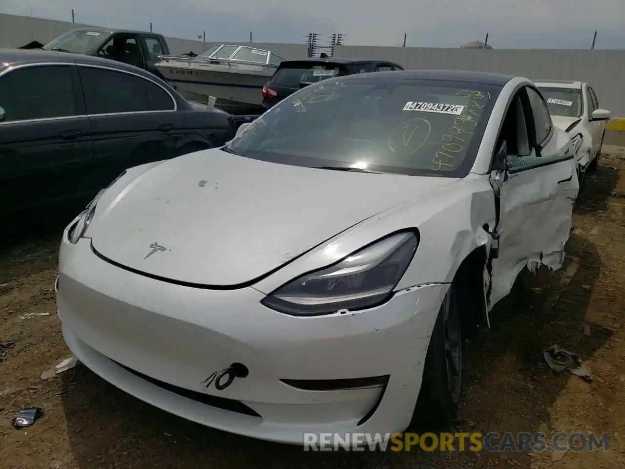 2 Photograph of a damaged car 5YJ3E1EA8MF087501 TESLA MODEL 3 2021