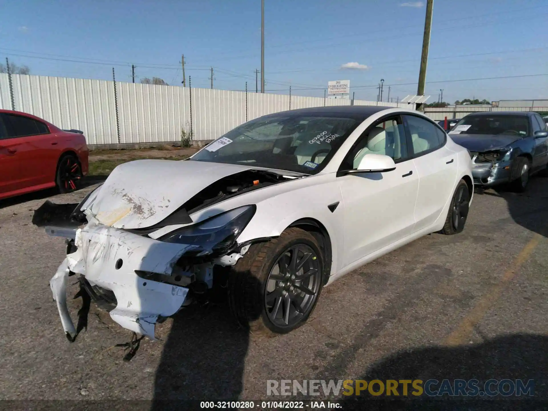 2 Photograph of a damaged car 5YJ3E1EA8MF092679 TESLA MODEL 3 2021