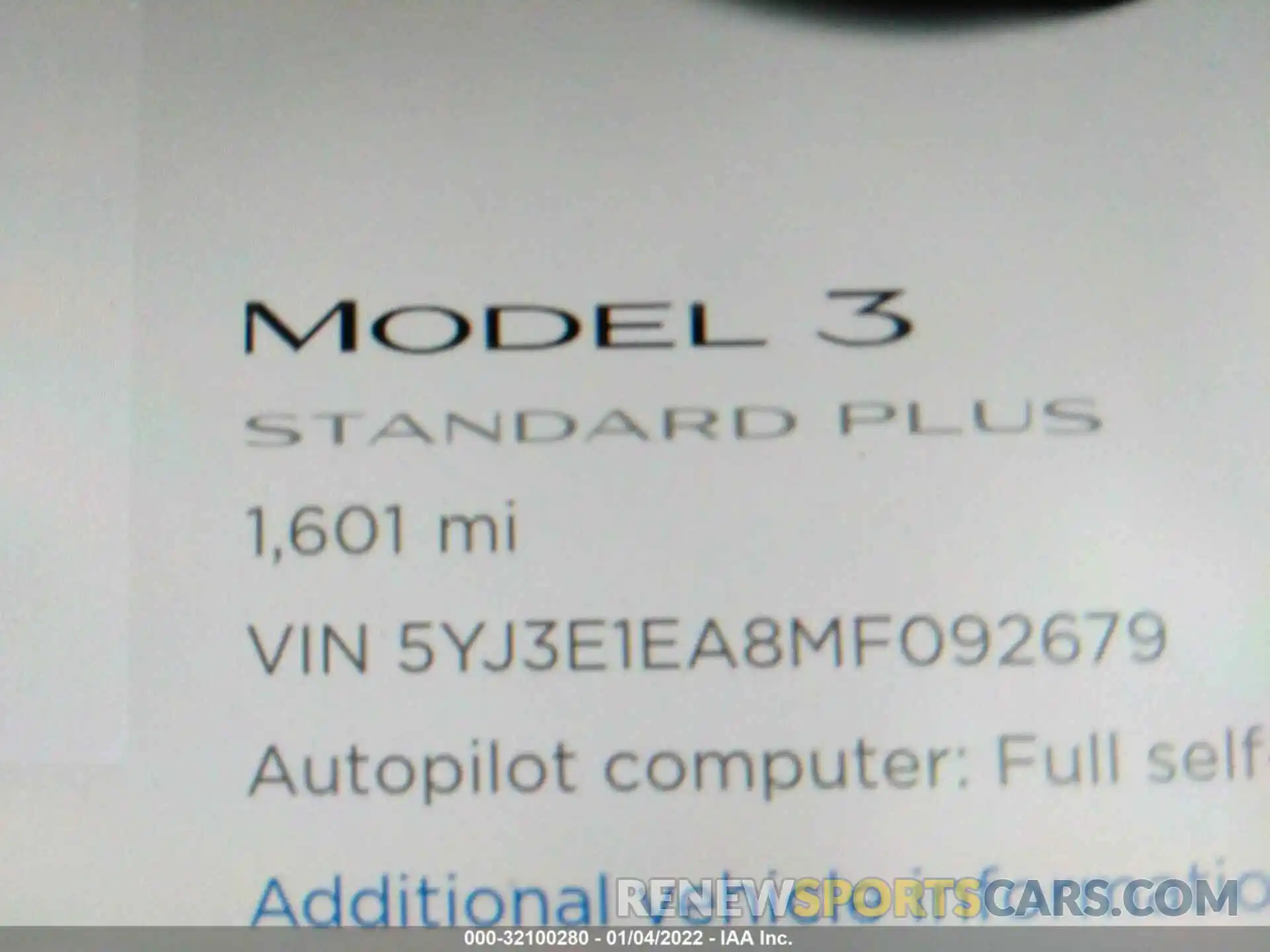 7 Photograph of a damaged car 5YJ3E1EA8MF092679 TESLA MODEL 3 2021