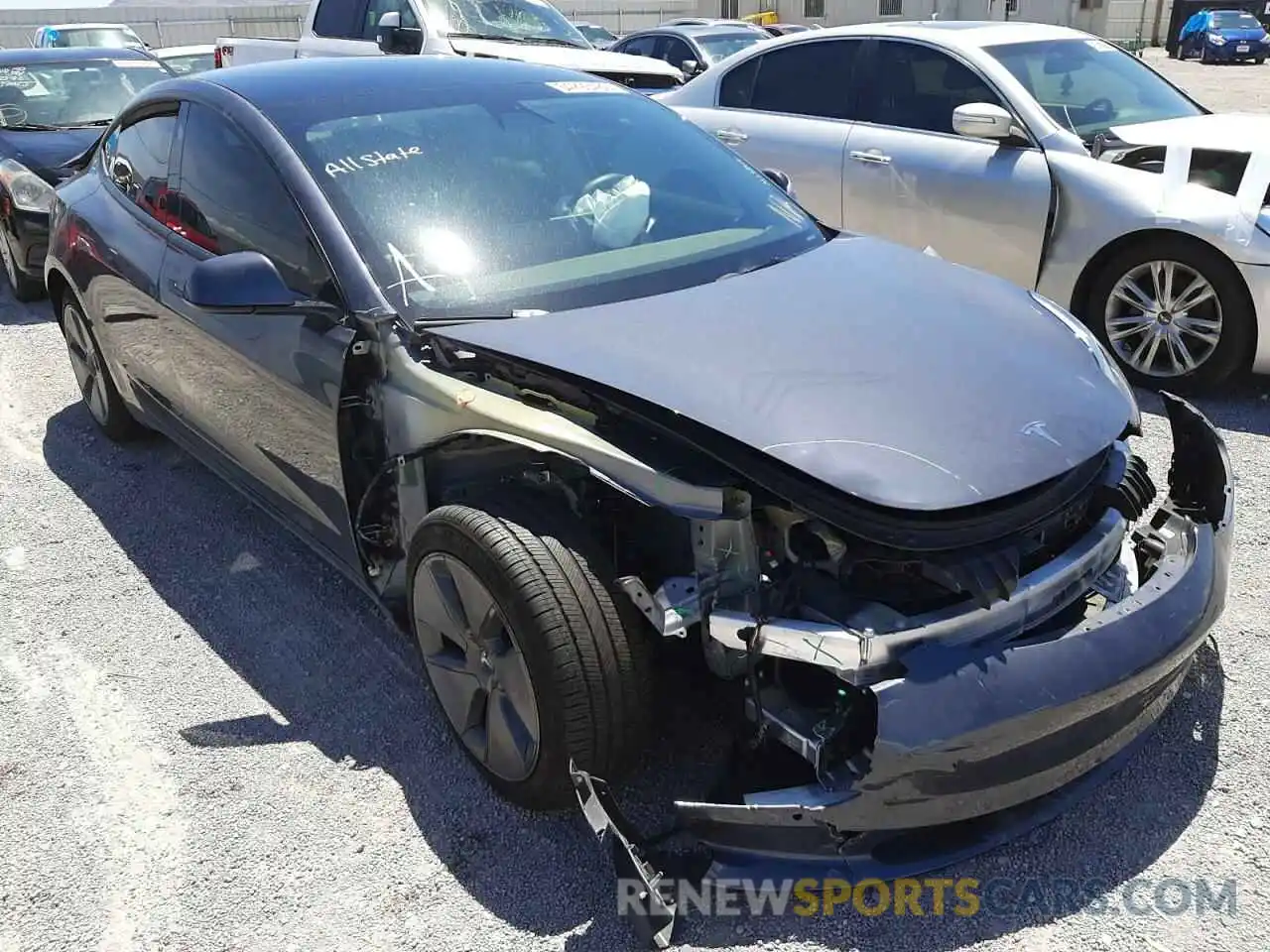 1 Photograph of a damaged car 5YJ3E1EA8MF093587 TESLA MODEL 3 2021