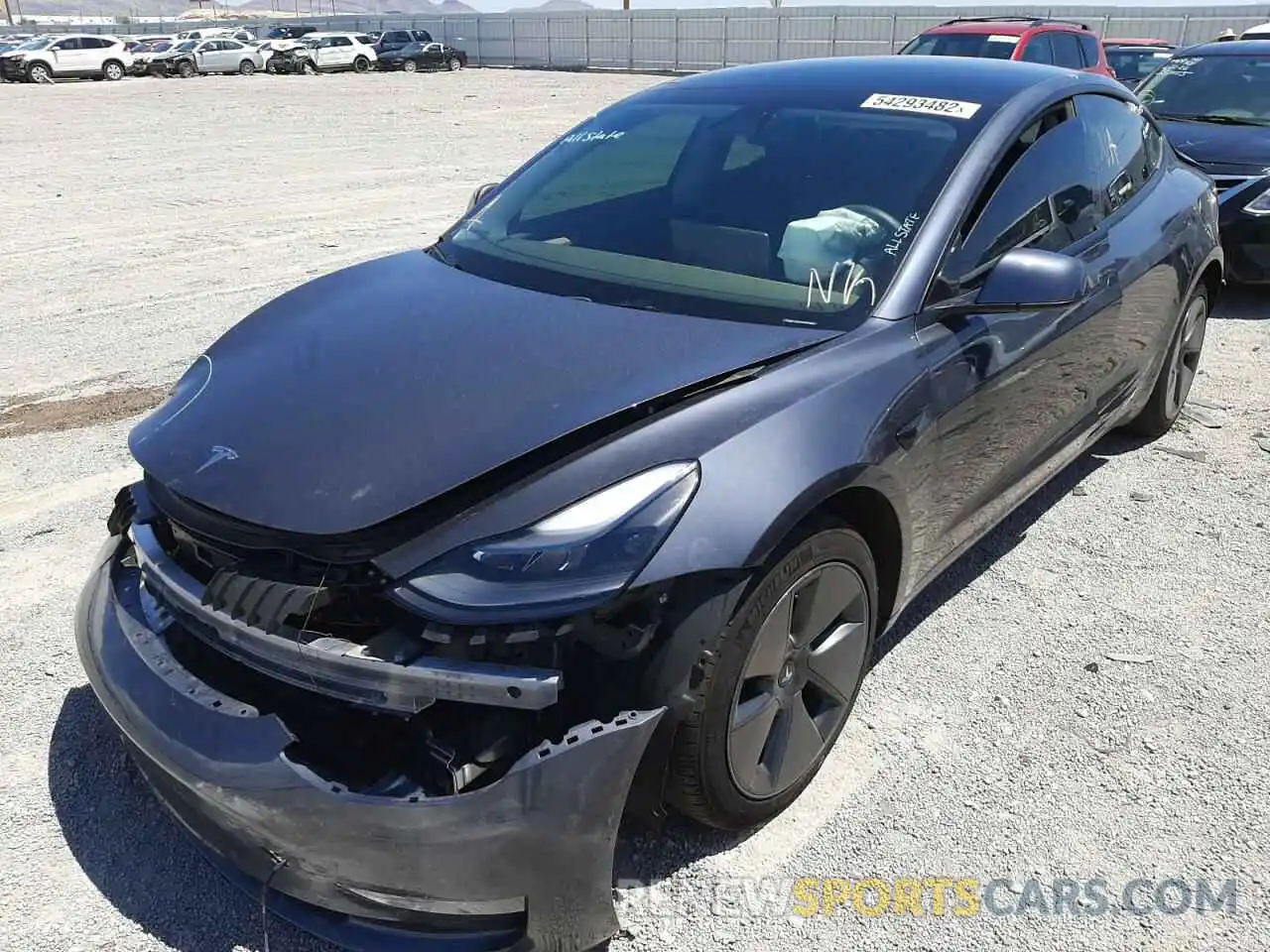 2 Photograph of a damaged car 5YJ3E1EA8MF093587 TESLA MODEL 3 2021