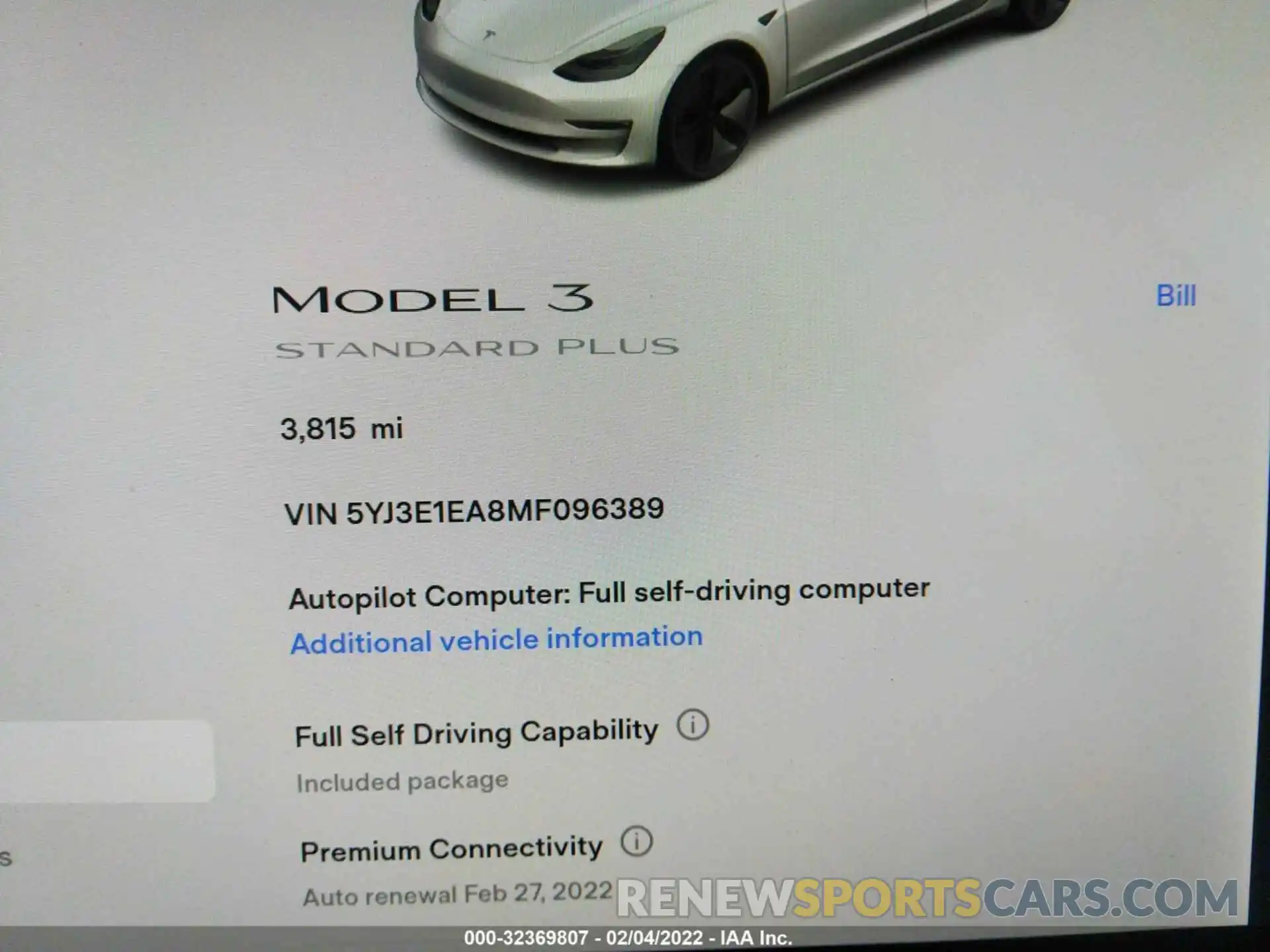 7 Фотография поврежденного автомобиля 5YJ3E1EA8MF096389 TESLA MODEL 3 2021