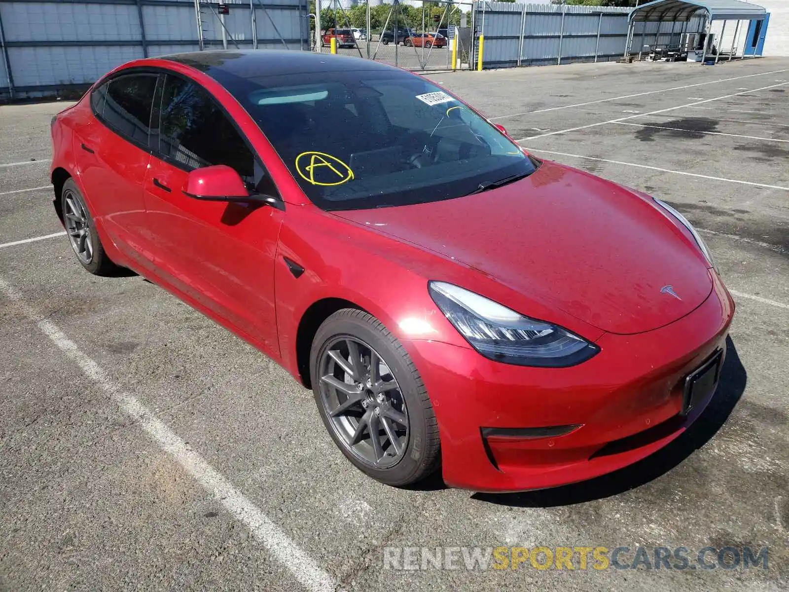 1 Photograph of a damaged car 5YJ3E1EA8MF843182 TESLA MODEL 3 2021