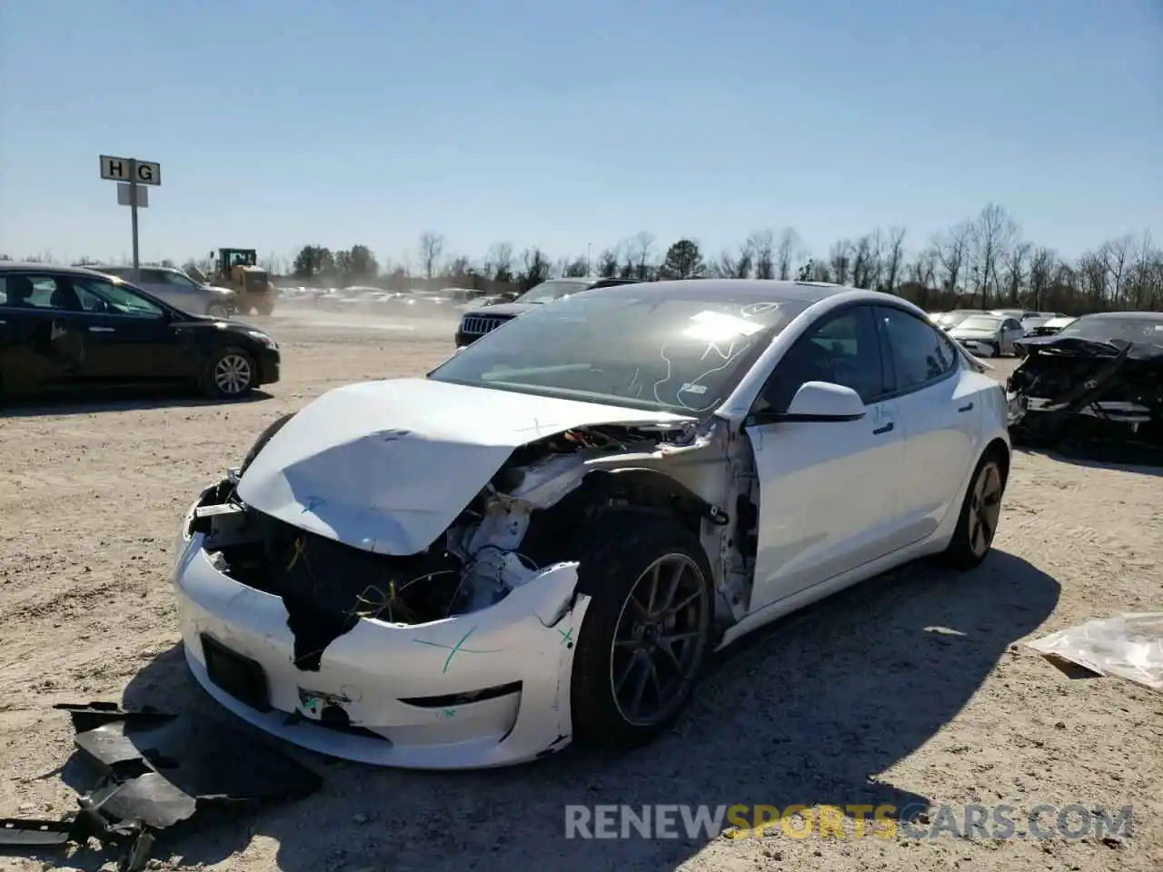 2 Photograph of a damaged car 5YJ3E1EA8MF848270 TESLA MODEL 3 2021