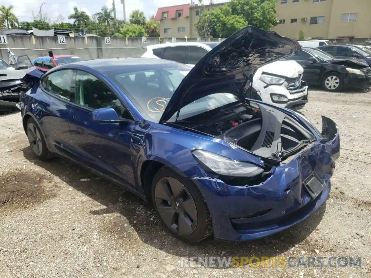 1 Photograph of a damaged car 5YJ3E1EA8MF848284 TESLA MODEL 3 2021