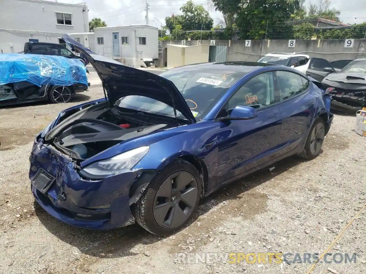 2 Photograph of a damaged car 5YJ3E1EA8MF848284 TESLA MODEL 3 2021