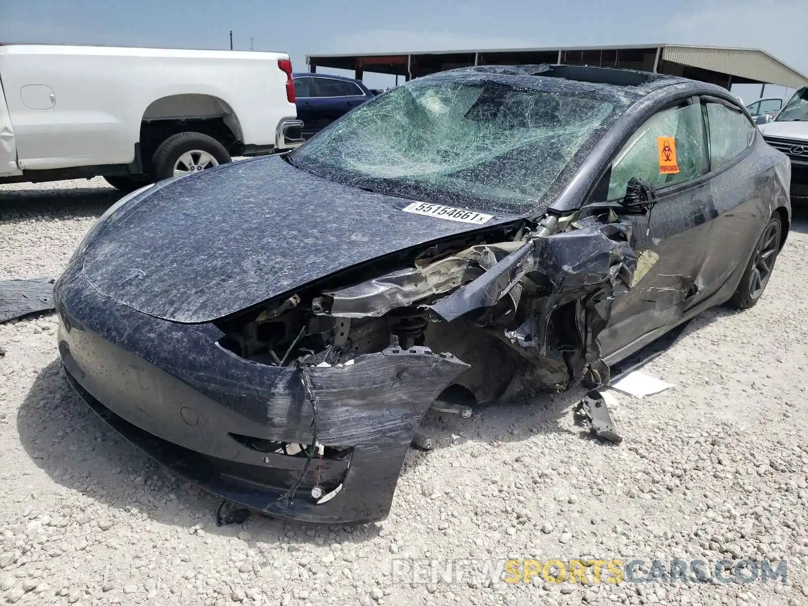 2 Photograph of a damaged car 5YJ3E1EA8MF854067 TESLA MODEL 3 2021