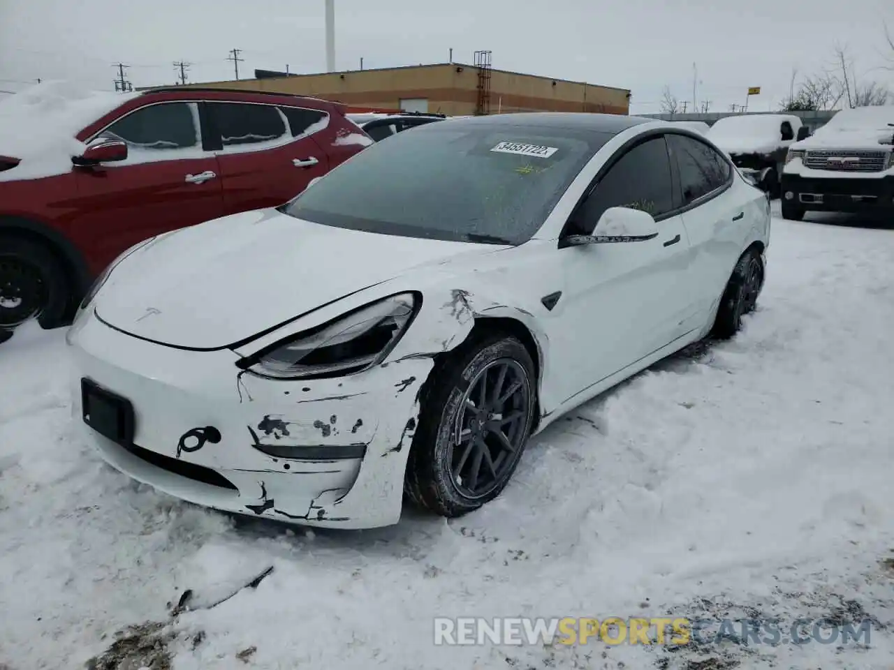 2 Photograph of a damaged car 5YJ3E1EA8MF856871 TESLA MODEL 3 2021