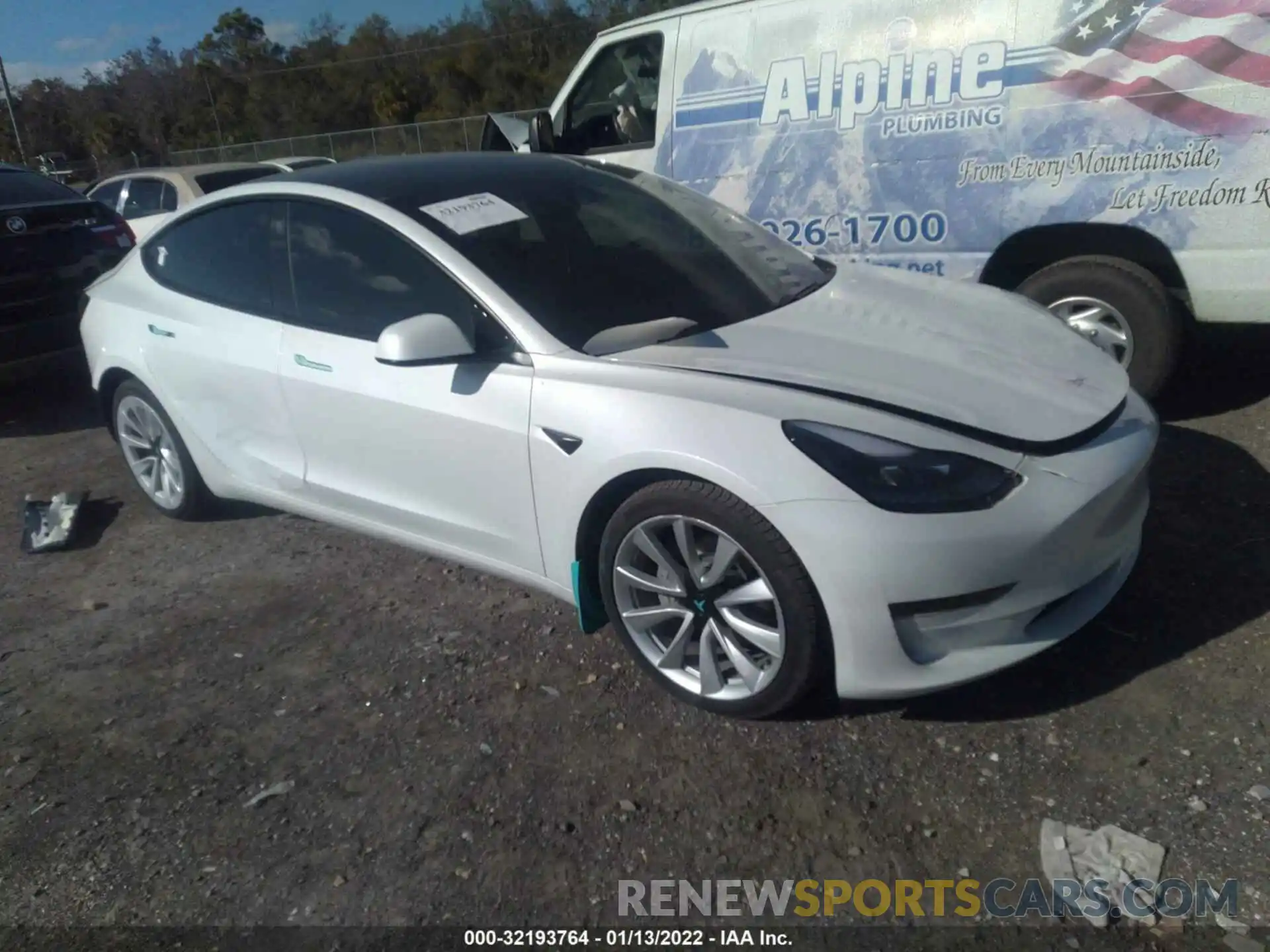 1 Photograph of a damaged car 5YJ3E1EA8MF870382 TESLA MODEL 3 2021