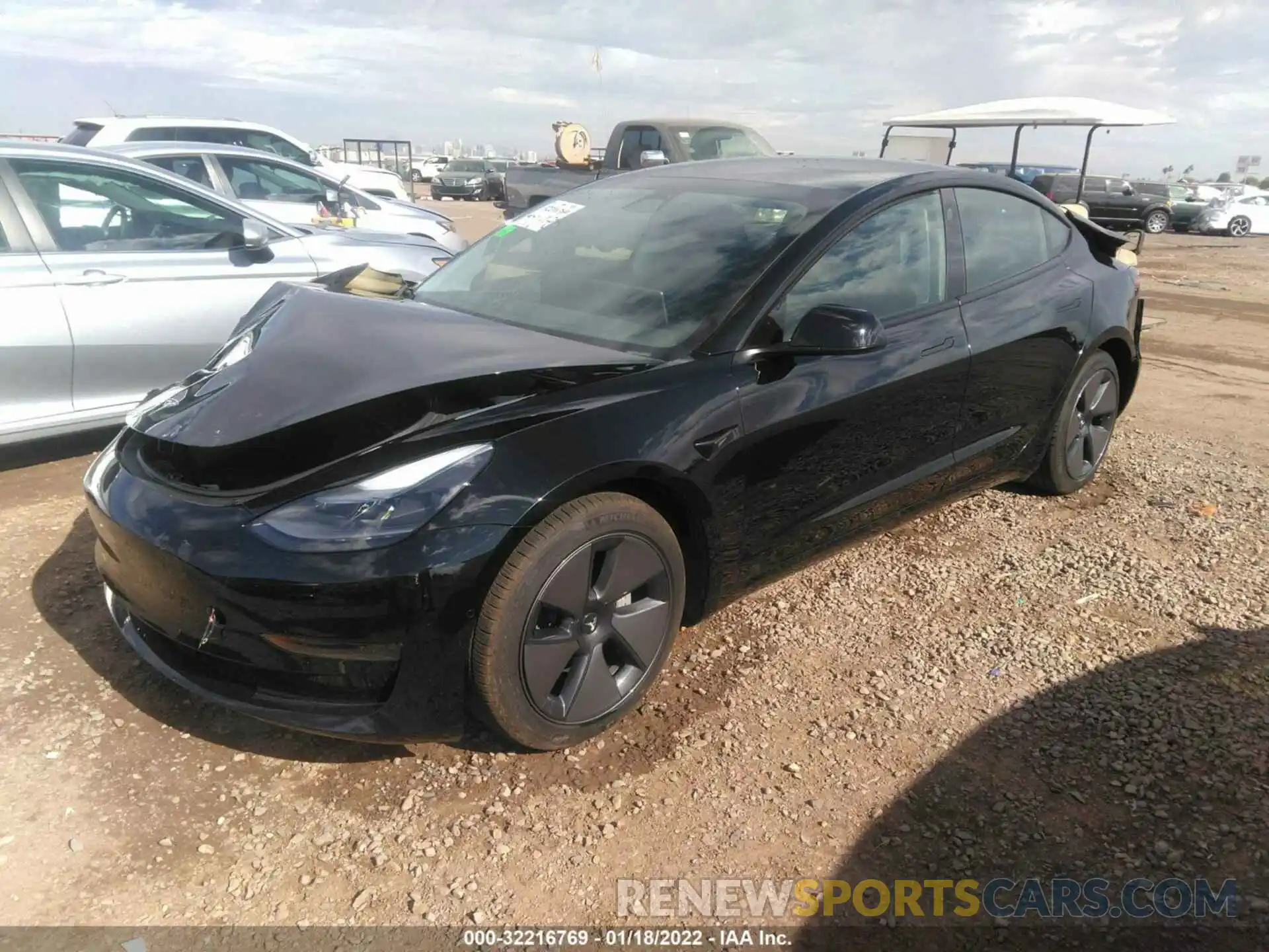 2 Photograph of a damaged car 5YJ3E1EA8MF870642 TESLA MODEL 3 2021