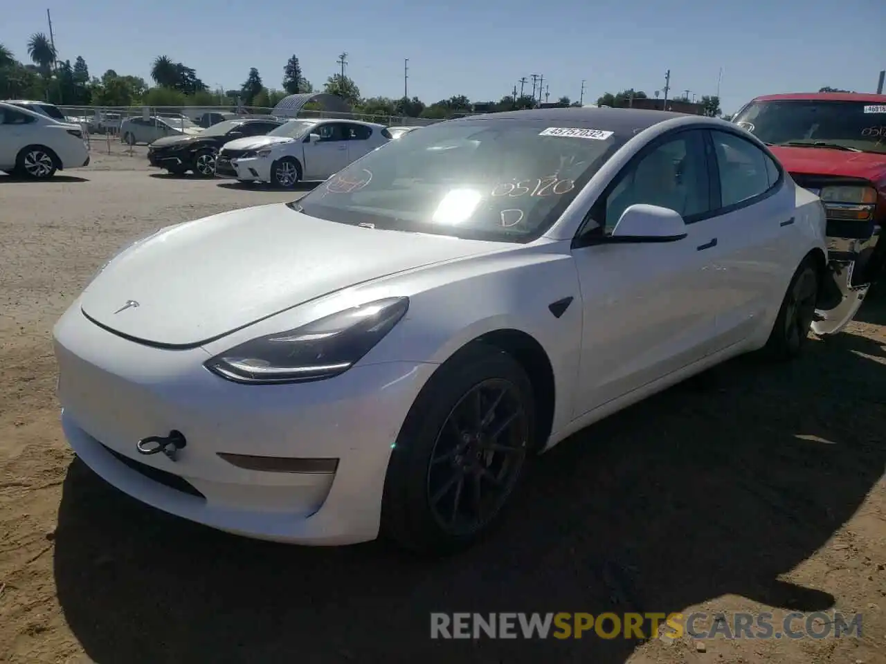 2 Photograph of a damaged car 5YJ3E1EA8MF873296 TESLA MODEL 3 2021