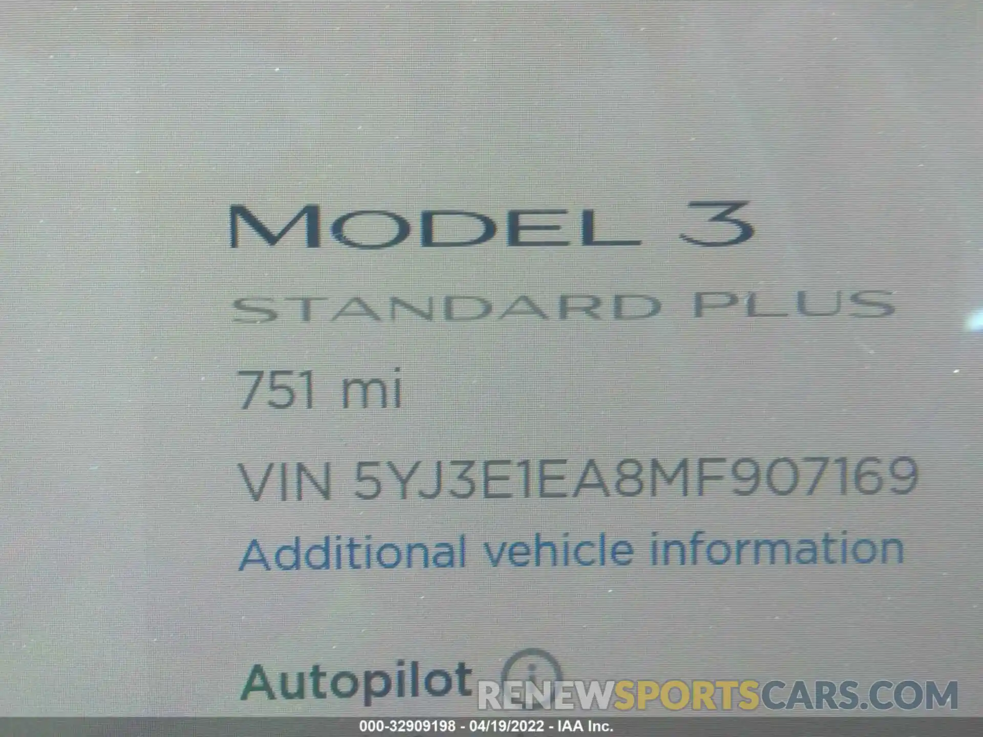 7 Фотография поврежденного автомобиля 5YJ3E1EA8MF907169 TESLA MODEL 3 2021