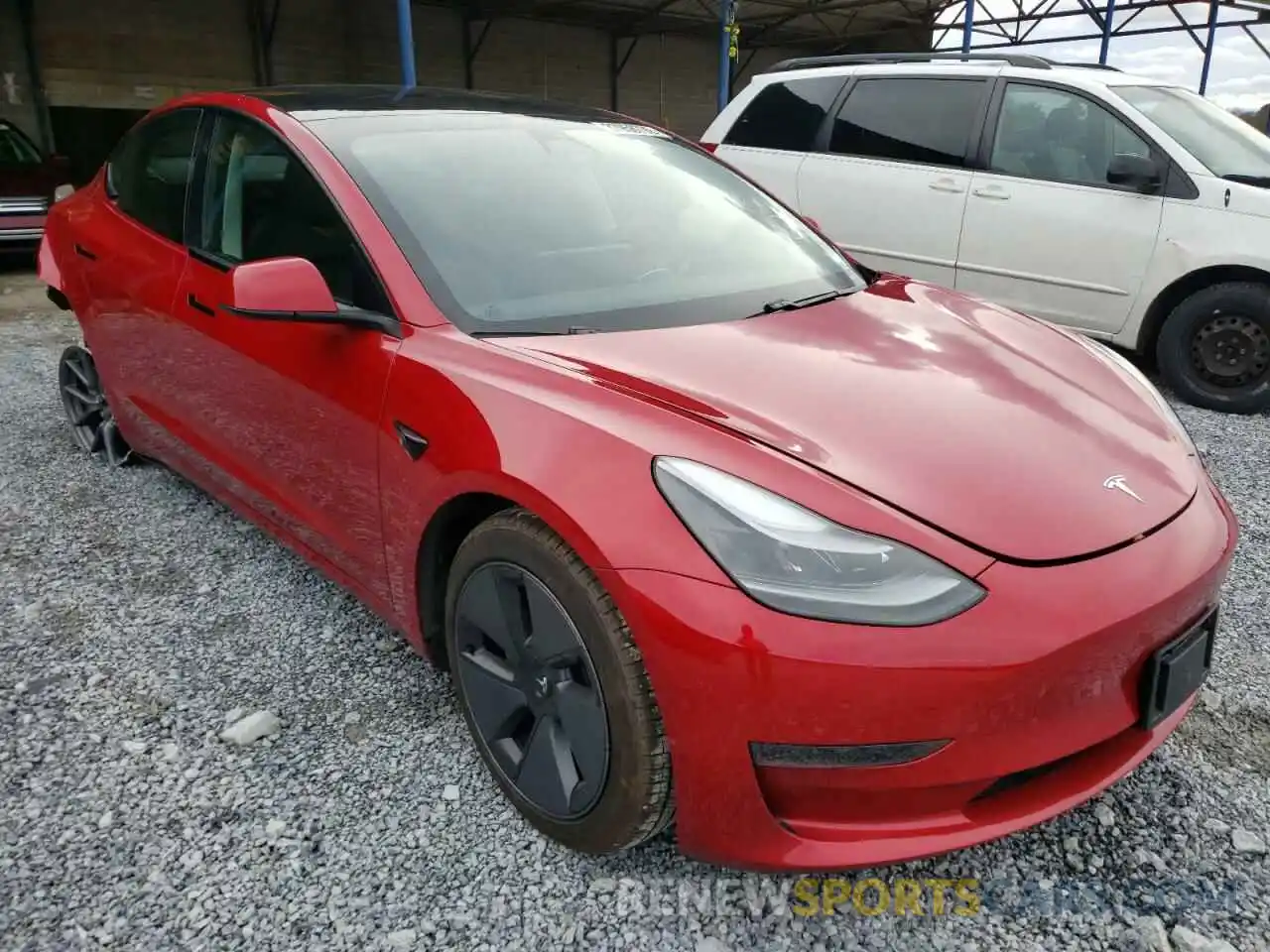 1 Photograph of a damaged car 5YJ3E1EA8MF915059 TESLA MODEL 3 2021