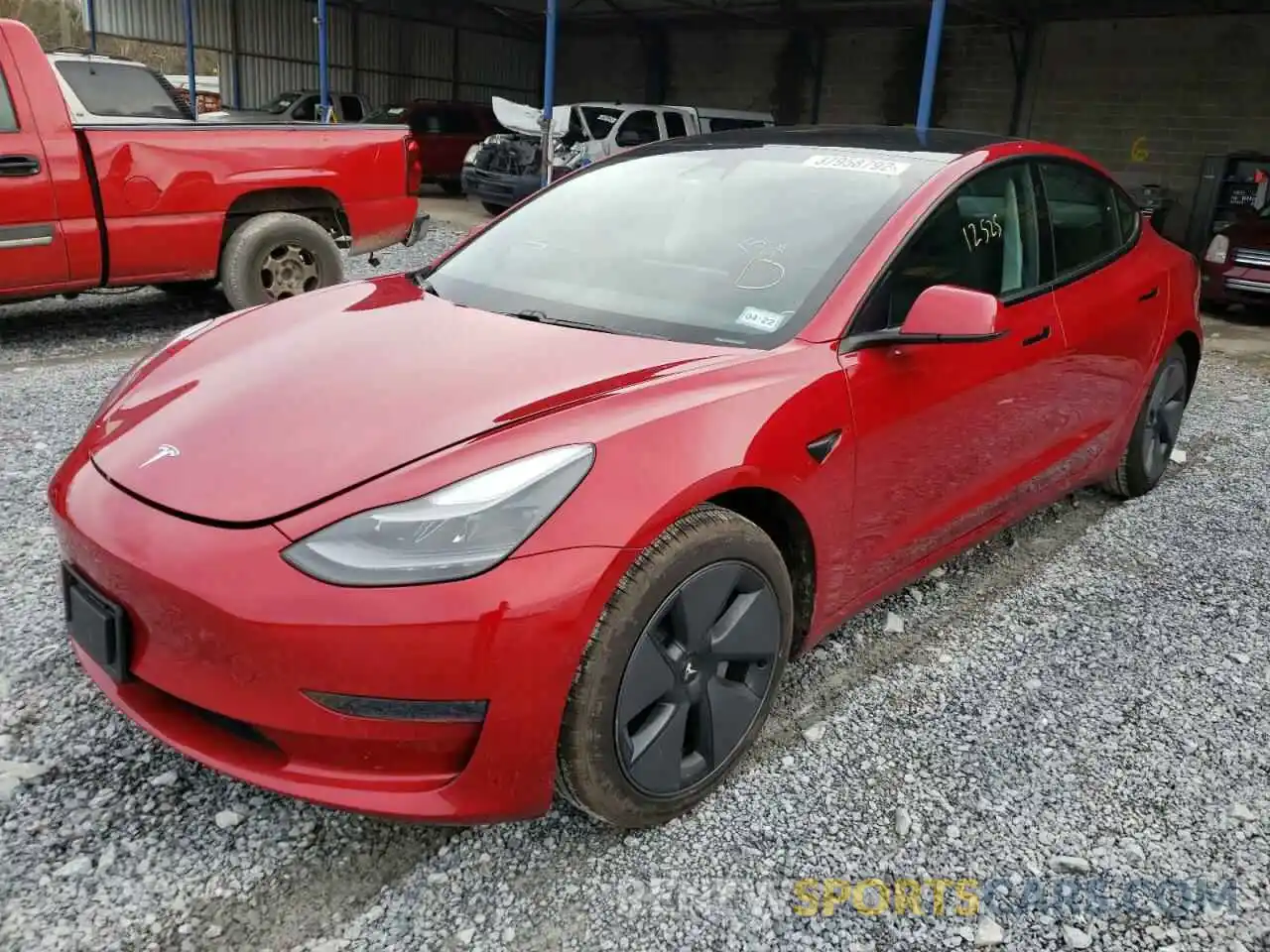 2 Photograph of a damaged car 5YJ3E1EA8MF915059 TESLA MODEL 3 2021