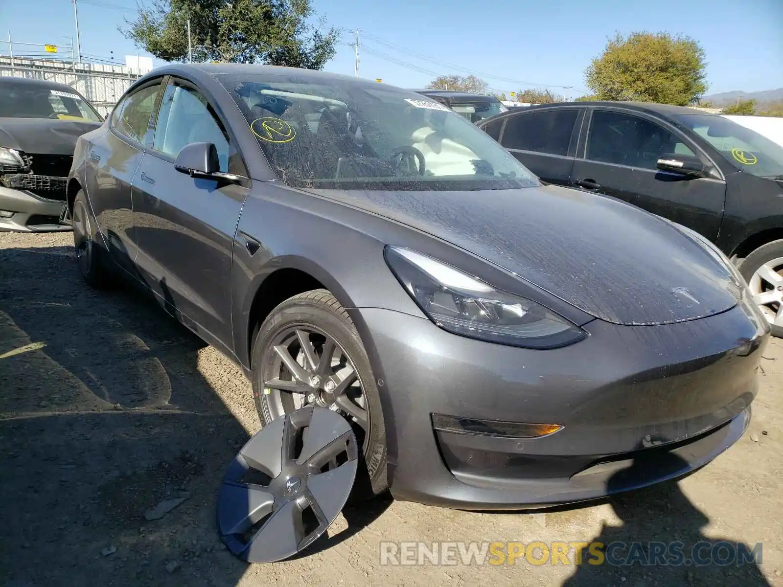 1 Photograph of a damaged car 5YJ3E1EA8MF921377 TESLA MODEL 3 2021