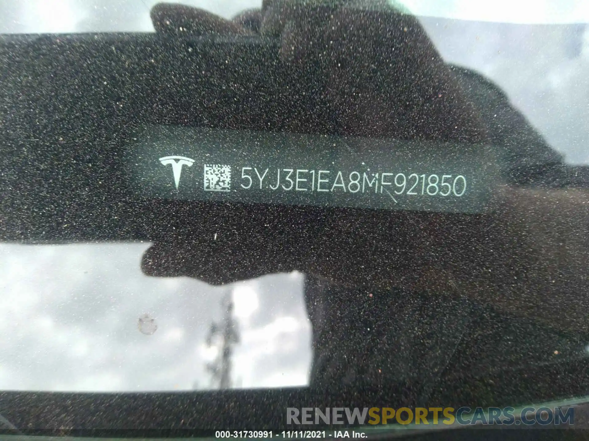 9 Photograph of a damaged car 5YJ3E1EA8MF921850 TESLA MODEL 3 2021