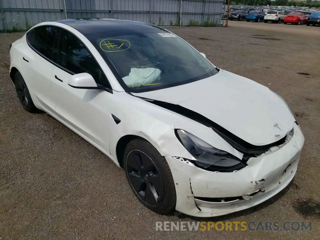 1 Photograph of a damaged car 5YJ3E1EA8MF976542 TESLA MODEL 3 2021