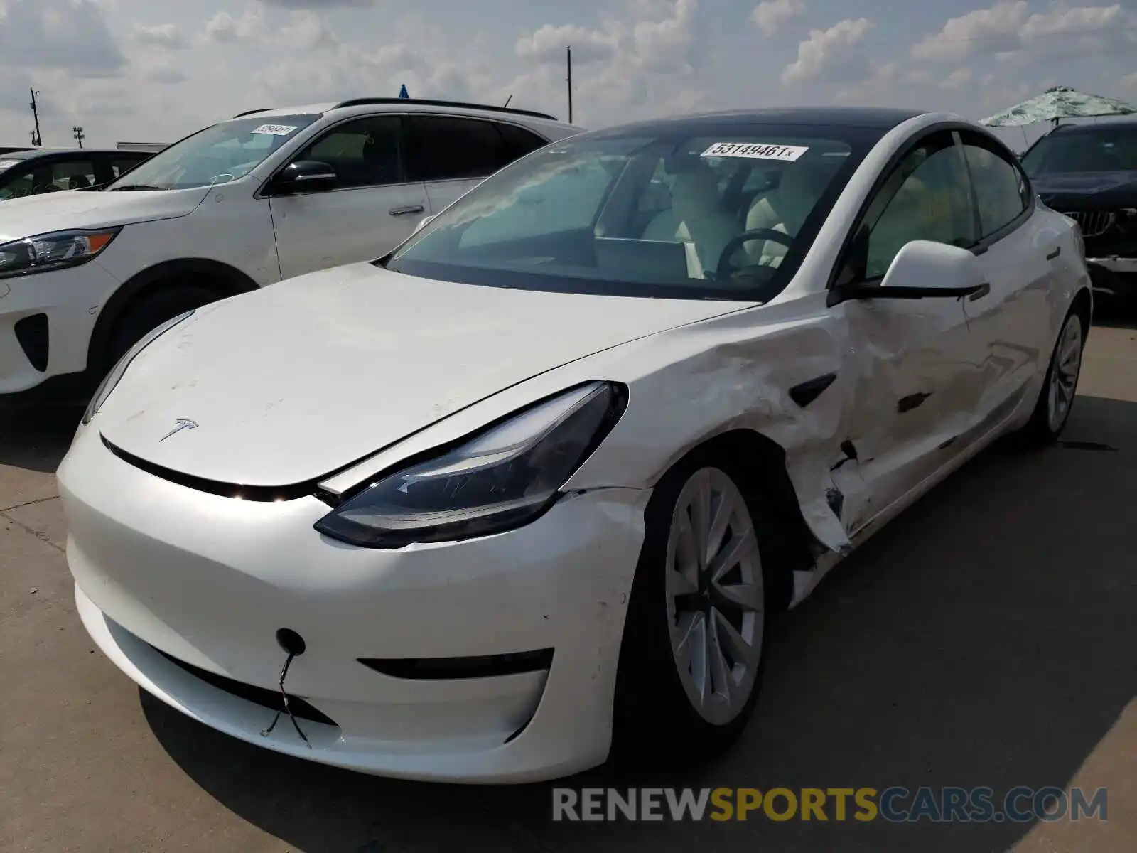 2 Photograph of a damaged car 5YJ3E1EA8MF978727 TESLA MODEL 3 2021