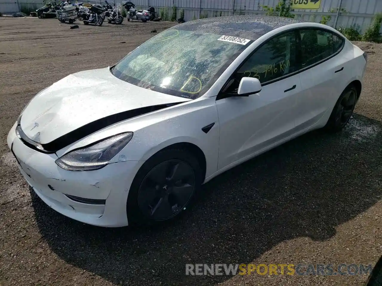 2 Photograph of a damaged car 5YJ3E1EA8MF986018 TESLA MODEL 3 2021