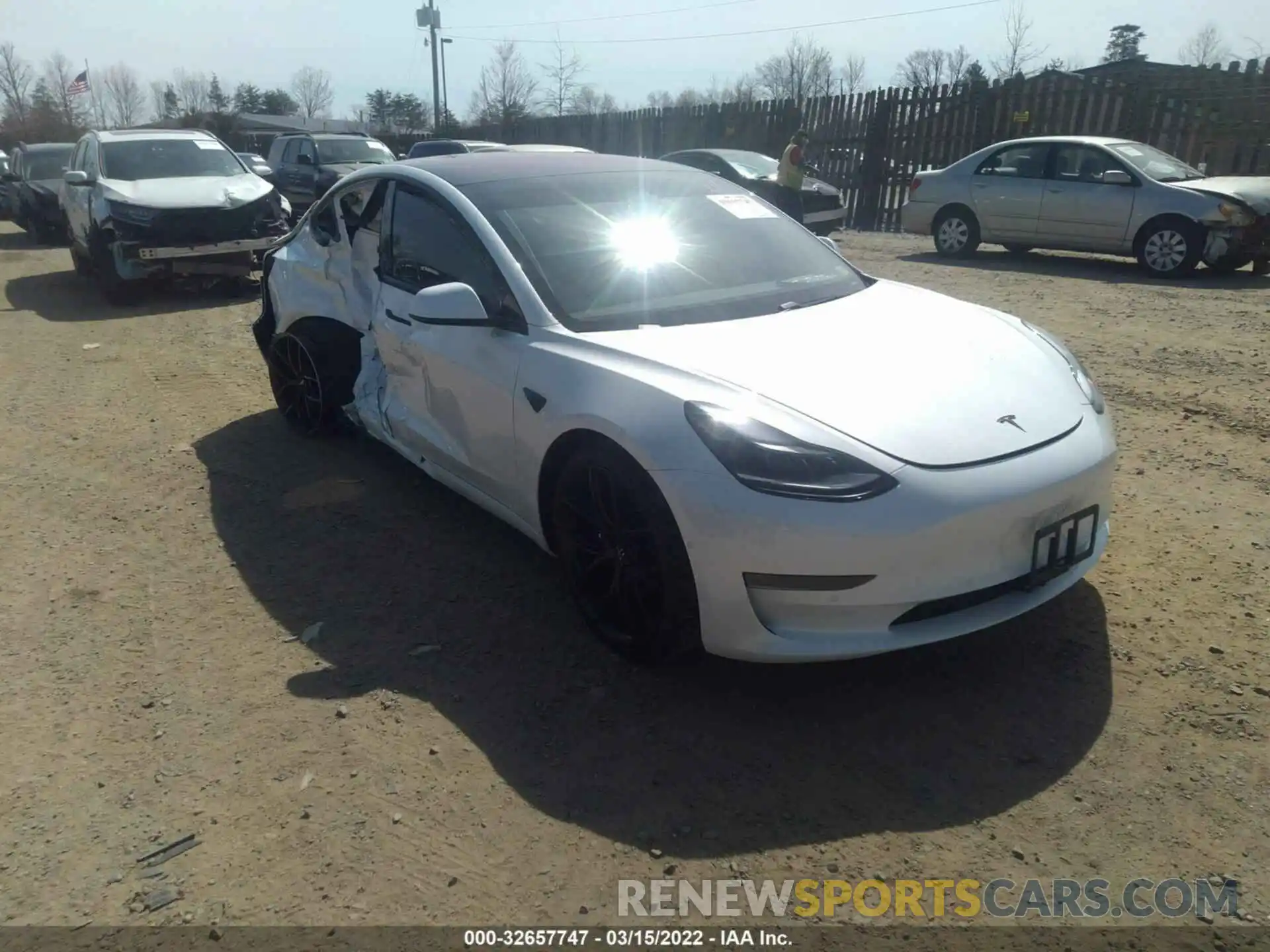 1 Photograph of a damaged car 5YJ3E1EA8MF989761 TESLA MODEL 3 2021